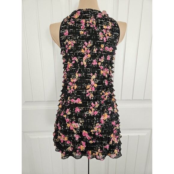 Free People Patra Mini Dress Women's Size XS Floral Sleeveless Ruffle Tiered - Picture 4 of 7